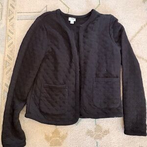 J Crew Black Quilted Cotton Jacket